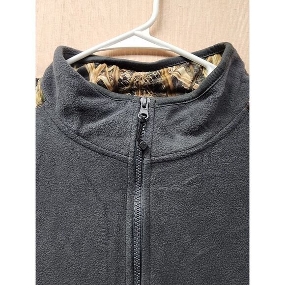 Ducks Unlimited Men’s Fleece Jacket XXL Gray Camo Shoulder Zip Outdoor Warm - Picture 9 of 12